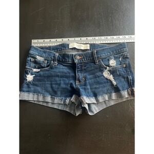 Abercrombie Fitch Denim Shorts Distressed Cuffed Blue Women Size 4 Mini